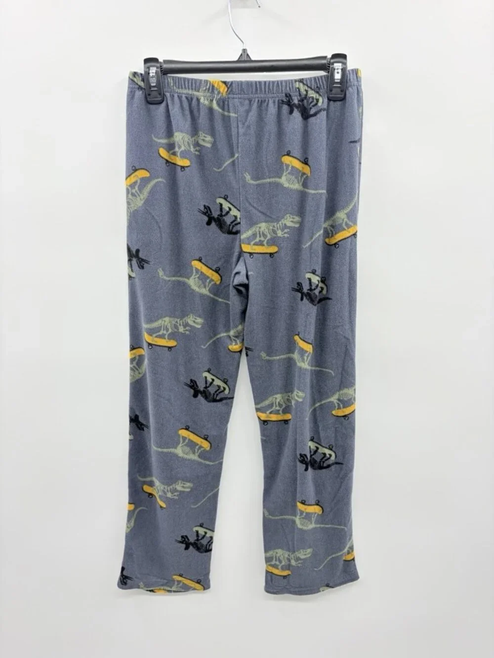 Wonder Nation Youth Boys Husky Large‎ 10/12 T-Rex Dino 2 Piece Fleece Pajama Set